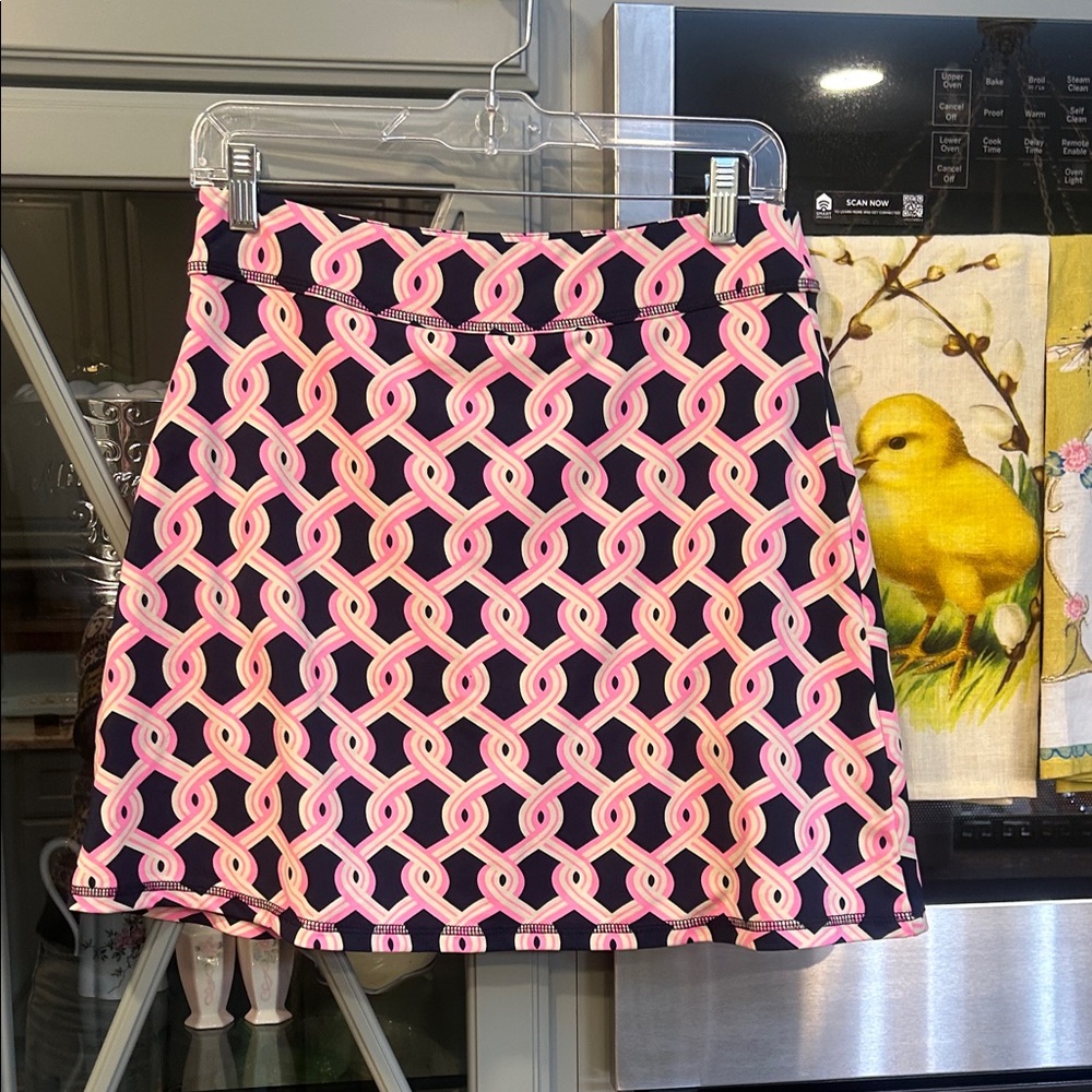 JB by Julie Brown Pink and Navy Geometric Skort Athleisure